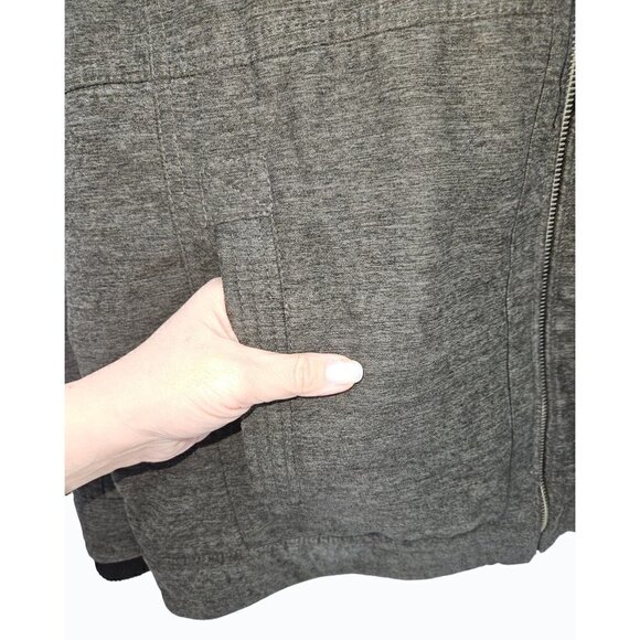 Buckle Black Mens XL Coat Bomber Zip Up Grey Space Dye Pockets Sherpa Lined Logo - Picture 4 of 12